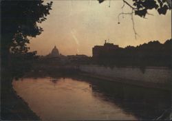 Saint Peter's from the Tiber Bank (notturno) Postcard