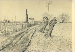 The Road with Willows, Arles 1888 Postcard