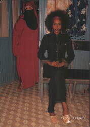 SILVERTAB Women in Denim & Abaya Fashion Ad Postcard