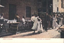 Ghetto of Amsterdam Street Scene, circa 1900 Postcard
