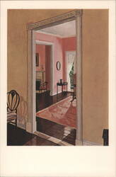 Abigail Adams Smith Museum Interior, Egg Oil Emulsion Postcard
