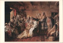 Konstantin Makovsky, The Russian Bride's Attire, 1889 Postcard