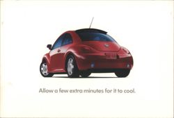 Red Volkswagen New Beetle Turbo 'Allow a few extra minutes' Postcard
