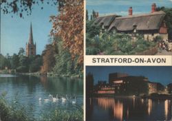 Stratford-upon-Avon UK Shakespeare Theatre Chrome Postcard Postcard
