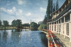 River Avon & Royal Shakespeare Theatre, Stratford-upon-Avon Postcard