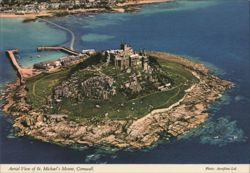 Aerial View St. Michael's Mount, Cornwall Postcard