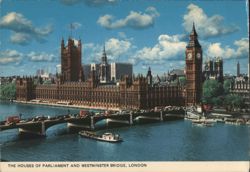 Houses of Parliament & Westminster Bridge, London Postcard