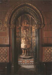 Palace of Westminster, Crypt Chapel Font Postcard