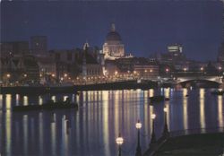 St. Paul's Cathedral and River Thames by night Postcard