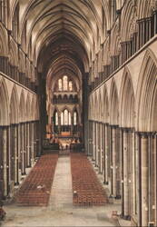 The Nave, Salisbury Cathedral, Early English Architecture Postcard