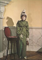 Winter Woolen Dress & Umbrella, Museum of Costume, Bath Postcard
