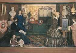 c.1856 Early Victorian Parlour, Museum of Costume Postcard