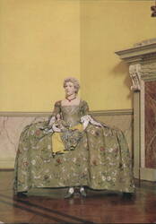 Little Girl's Formal Brocade Gown, Late 1740s Postcard