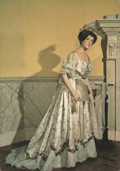 Ball Dress of Brocaded Satin, Museum of Costume, Bath Postcard