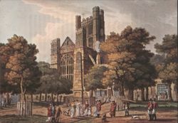 The Orange Grove and Bath Abbey, 1805, Aquatint Postcard