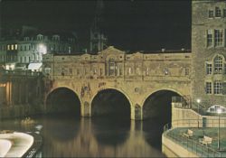 Pulteney Bridge, Bath by night Postcard
