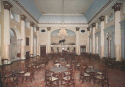 Pump Room, Crystal Chandelier & Sedan Chairs Postcard