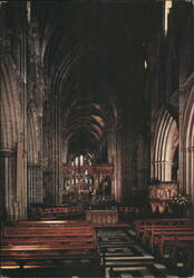 Worcester Cathedral - The Nave Looking East Postcard