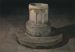 Wells Cathedral, Somerset - The Font, Probably 12th Century Postcard