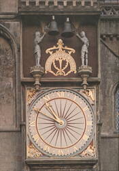 Wells Cathedral Clock, Somerset, England Postcard