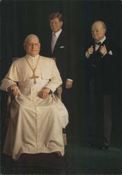 Madame Tussaud's London: Pope John XXIII, JFK, Churchill Postcard