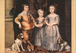 The Children of Charles I by Van Dyck, Wilton House Postcard