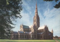Salisbury Cathedral from the North East, 404 ft. Spire Postcard