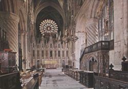 Durham Cathedral - Throne, Screen and Rose Window Postcard