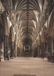 Lincoln Minster Nave looking East, England Postcard