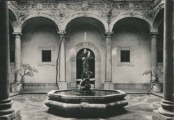 Palermo National Museum Entrance Court Fountain 17th Century Postcard