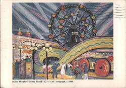 Harry Shokler Coney Island Wonder Wheel Scenic Railway Postcard