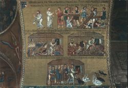 St. Mark's Basilica Atrium, Noah's Ark Flood Mosaic Postcard