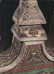 Ravenna S. Vitale Church Capital with Lambs & Cross Postcard