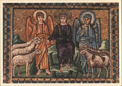 Jesus Separates Sheep from Goats Mosaic, S. Apollinare Nuovo Postcard