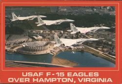 USAF F-15 Eagles Over Hampton, Virginia Postcard