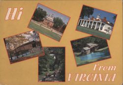 Hi From Virginia: Governor's Palace, Mount Vernon, Natural Bridge Postcard