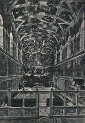 Sistine Chapel Interior, Michelangelo Frescoes Postcard