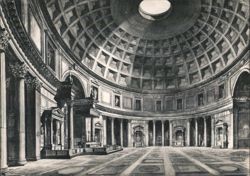 Pantheon Interior, Rome Postcard