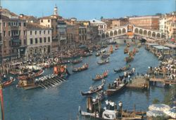 Grand Canal, Rialto Bridge, Historical Regatta Postcard