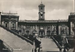 Roma Il Campidoglio, Palazzo Senatorio & Cordonata Staircase Postcard