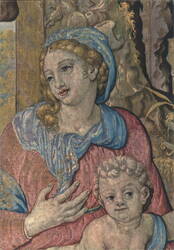 Our Lady with Child, Giulio Romano Tapestry, Milan Duomo Postcard