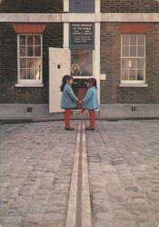 Prime Meridian of the World, Greenwich, Girls on Line Postcard
