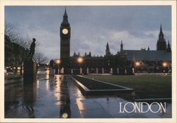 Parliament Square and Big Ben, London Postcard