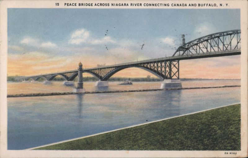 Peace Bridge across Niagara River, Buffalo, NY New York