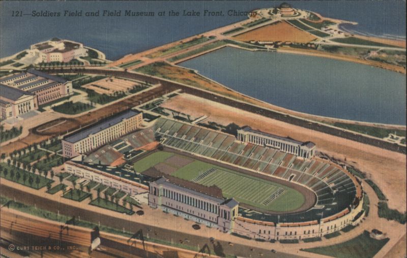Soldiers Field & Field Museum, Lake Front, Chicago Illinois