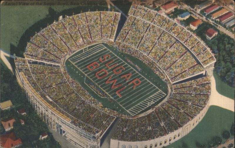Aerial View of the Sugar Bowl, Tulane Stadium New Orleans Louisiana