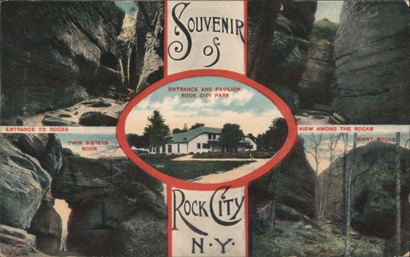 Souvenir Rock City NY Multiple Views Park Rocks Pavilion New York