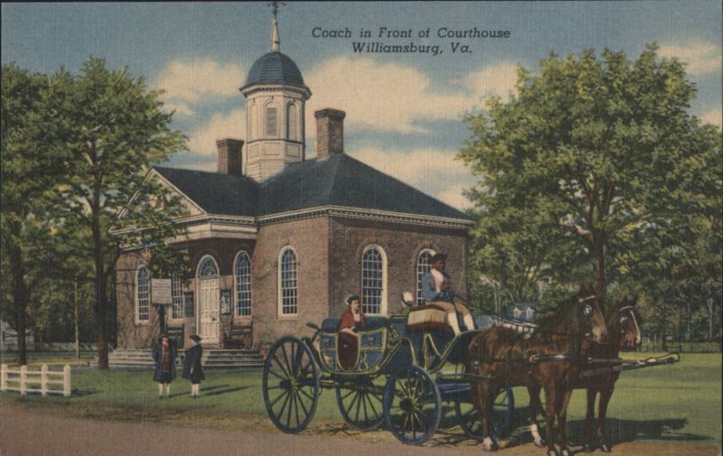 Coach in Front of Courthouse, Williamsburg, VA Virginia