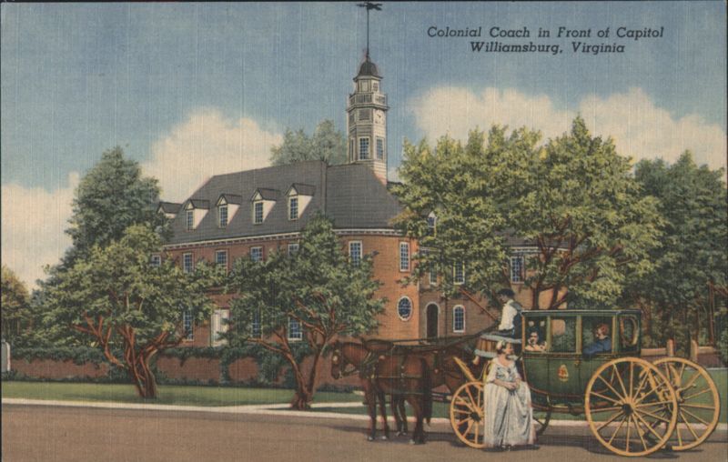 Colonial Coach in Front of Capitol, Williamsburg, VA Virginia