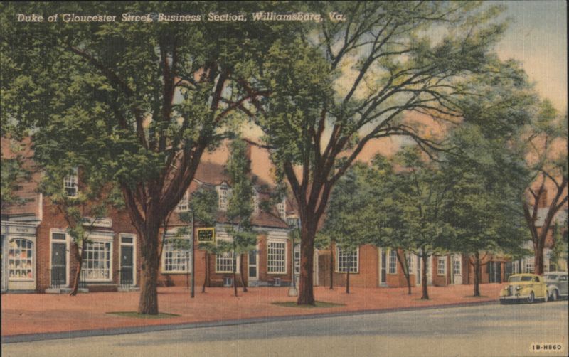 Duke of Gloucester Street, Business Section Williamsburg Virginia
